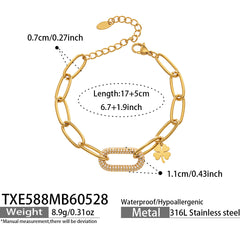 Cubic Zirconia Paperclip Link Necklace or Bracelet