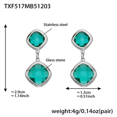 18K Gold-Plated Faceted Glass Accent Jewelry