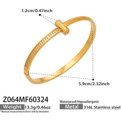 Wave and Cubic Zirconia Bangle Designs