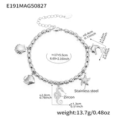 Ocean Charm Bead Bracelet