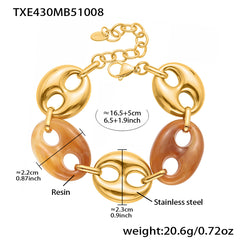 Color Resin Oval Link Jewelry
