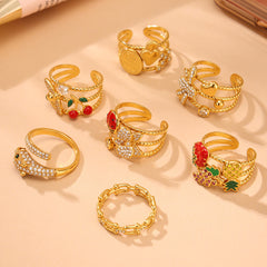 Cubic Zirconia Ladybug, Strawberry or Snake Ring
