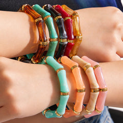 Color Resin Bamboo-Style Bangle