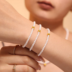 Shell Pearl-Look Bead Charm Bracelet