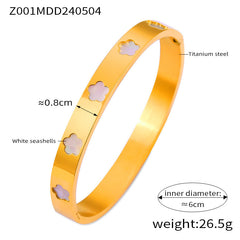 Floral Glass and Cubic Zirconia Clasp Bangles
