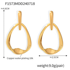 18K Gold-Plated Open Teardrop Earrings