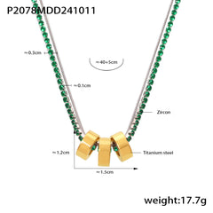 18K Gold-Plated Cubic Zirconia Double-Layer Necklace