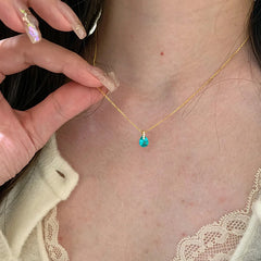 Camille Sapphire-Tone Teardrop Choker Necklace
