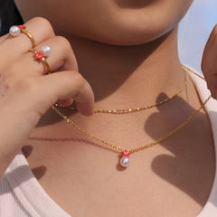 Star & Shell Pearl-Look Necklace, Bracelet, Ring & Earrings