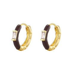 Daphne Vintage-Inspired Enamel Pavé Stud Earrings