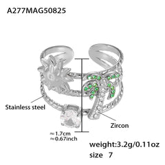Cubic Zirconia Sculptural Open Ring Collection