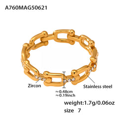 18K Gold-Plated Heart Bracelet or Geometric Ring
