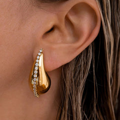 Nadine Vintage-Inspired Pavé Teardrop Stud Earrings