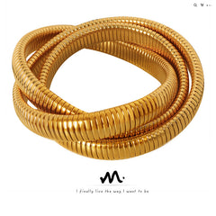 Ribbed Triple Coil Bracelet
