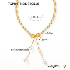 18K Gold-Plated Bow Necklace or Stud Earrings