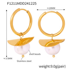 18K Gold-Plated Hoop and Pearl Earring Designs