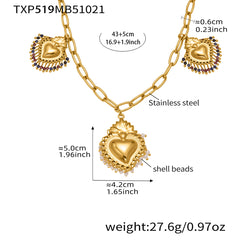 Heart and Bead Charm Necklace, Bracelet or Earrings