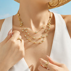 18K Gold-Plated Round Cubic Zirconia Necklace Collection