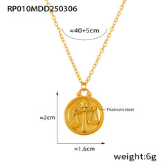 Zodiac Coin Pendant Necklace