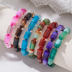 Natural Stone Stretch Bead Bracelet