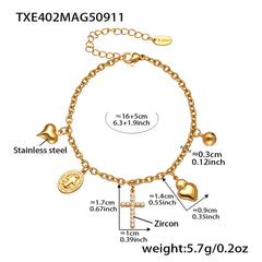 Cross and Heart Multi-Charm Jewelry Designs