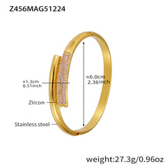 18K Gold-Plated Cubic Zirconia Bangle Designs