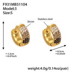 18K Gold-Plated Color Cubic Zirconia Hoop Earrings