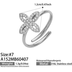 Colored Glass and Cubic Zirconia Ring Collection