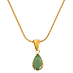 Green Teardrop Pendant Necklace