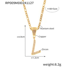 Cubic Zirconia Script Initial Pendant Necklace