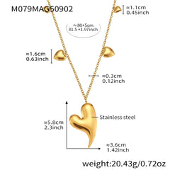 18K Gold-Plated Long Heart Charm Necklace