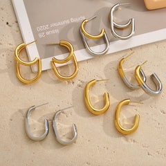 Sculptural Double Curve Hoop Earrings
