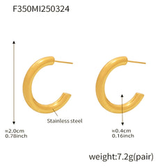 18K Gold-Plated Rounded Hoop Earrings