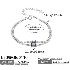 Cubic Zirconia Layered Chain Bracelet