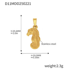 Gold-Tone Ocean & Symbol Stainless Steel Pendants