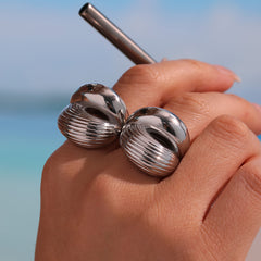 Textured Ribbed Open Ring