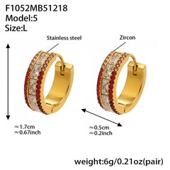 18K Gold-Plated Double-Row Cubic Zirconia Hoops