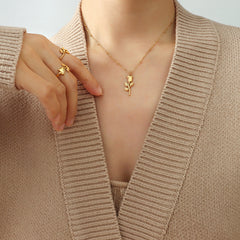 Rose Detail Necklace or Ring