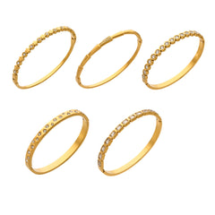 Cubic Zirconia Stainless Steel Bangle Bracelets