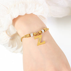 18K Gold-Plated Initial Charm Bracelet