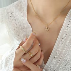 Sparkling Initial Pendant Necklace