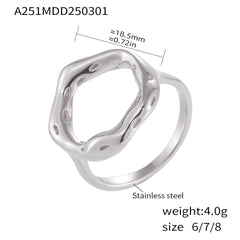 Textured Open Ring & Hoop Earrings