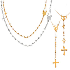 Geometric Cross or Disc Pendant Necklace