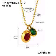 18K Gold-Plated Cubic Zirconia Drop Charm Necklace