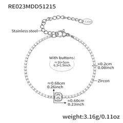 Cubic Zirconia Initial Chain Bracelet