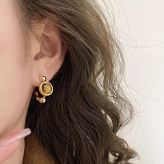 Daphne Tiger-Eye Hoop Earrings