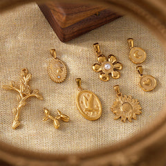 18K Gold-Plated Sculptural Pendant Charm