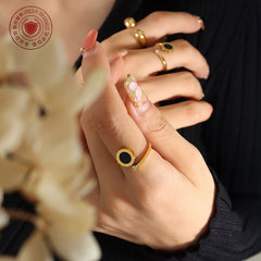 Round Inlay Open Ring