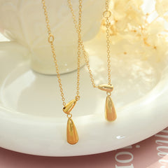 18K Gold-Plated Sliding Teardrop Y Necklace