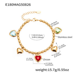 Bell, Ocean or Heart Charm Bracelet
